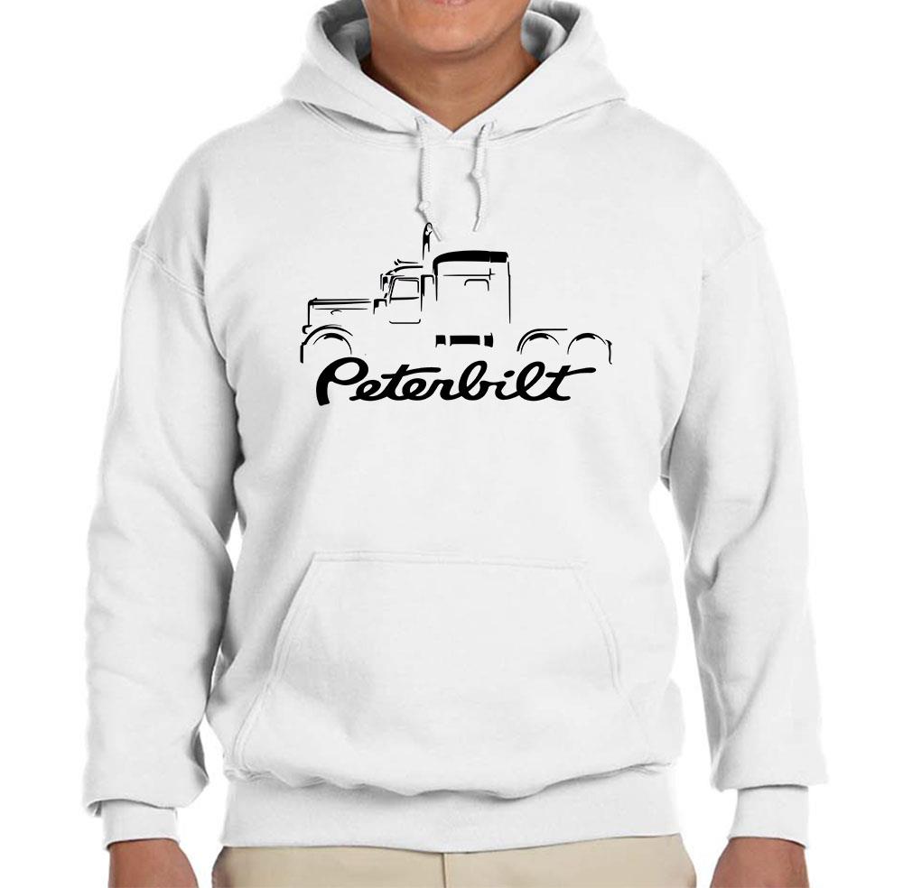 Peterbilt 389 Truck Classic Outline Design Hoodie Sweatshirt NEW - Picture 9 of 12