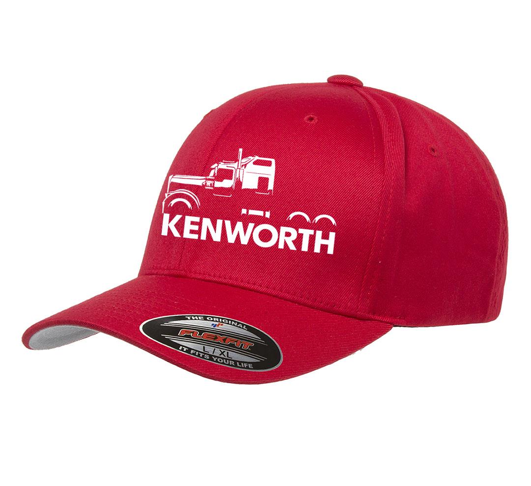 Big Rig KW W900 Semi Truck Flexfit Cap – Embroidered Outline Design Mesh Trucker Hat For Men - View #10