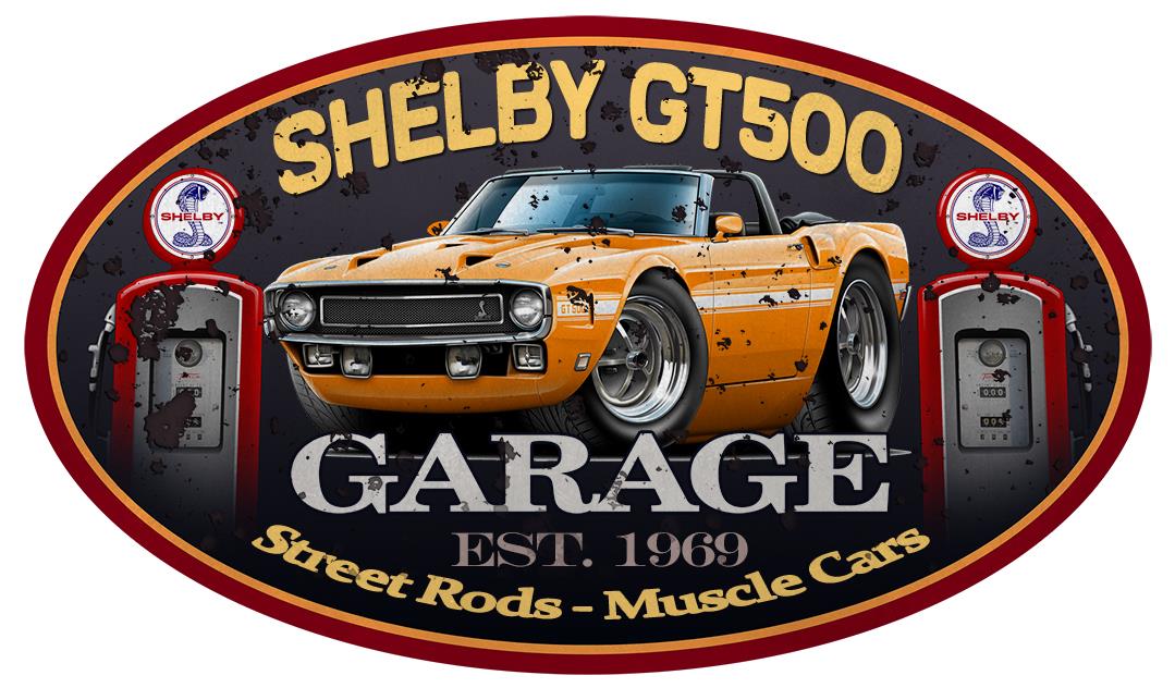 1969 1970 Shelby GT500 Mustang Convertible Garage Sign Wall Art Graphic Sticker