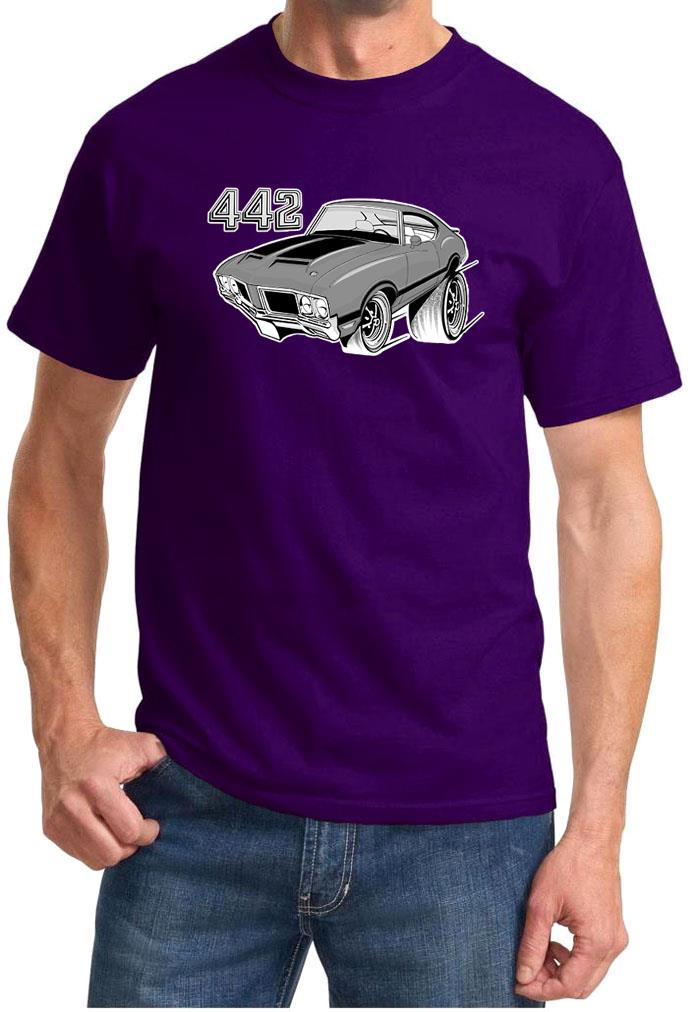 1970-72 Olds 442 Cutlass grau Hardtop vollfarbiges Retro T-Shirt NEU KOSTENLOSER VERSAND - Bild 8 von 11