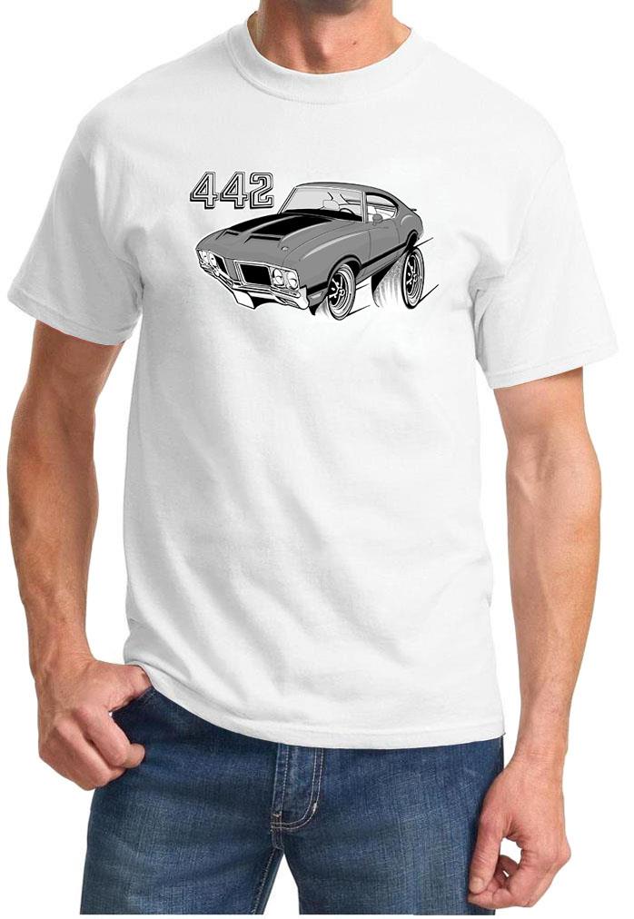 1970-72 Olds 442 Cutlass grau Hardtop vollfarbiges Retro T-Shirt NEU KOSTENLOSER VERSAND - Bild 9 von 11