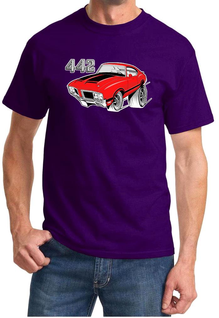 1970-72 Olds 442 Cutlass Red Hardtop Full Color Retro Tshirt NEW FREE SHIP - Picture 8 of 11
