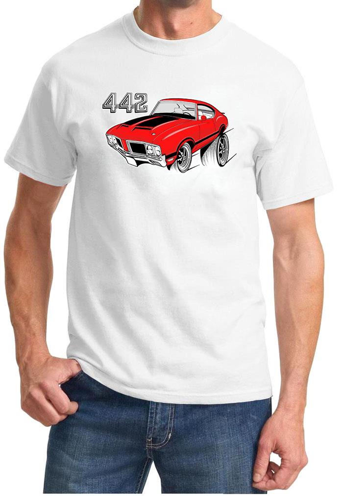 1970-72 Olds 442 Cutlass Red Hardtop Full Color Retro Tshirt NEW FREE SHIP - Picture 9 of 11