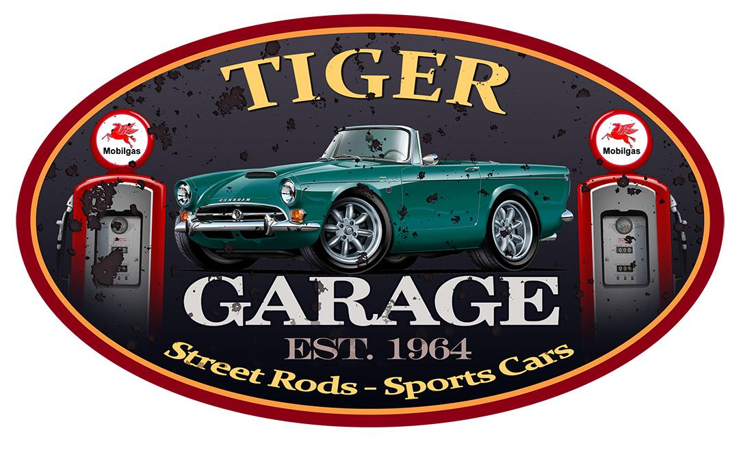 Sunbeam Tiger Sports Car Garage Sign Wall Art Graphic Sticker