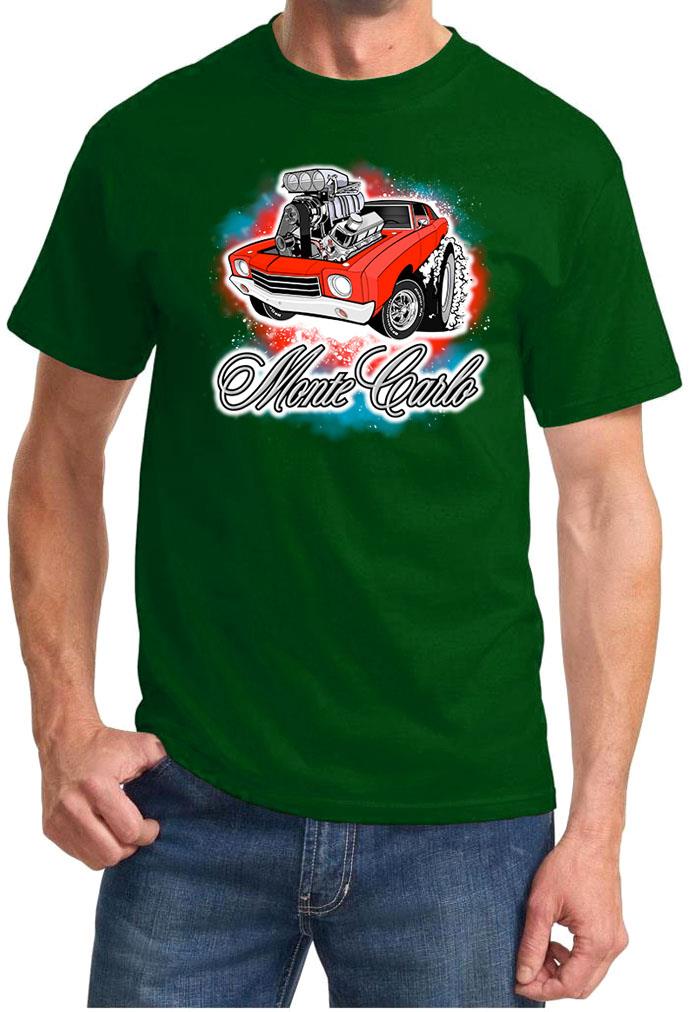 1970 Monte Carlo Red Car Pure American Muscle Design Tshirt NEU - Bild 10 von 13