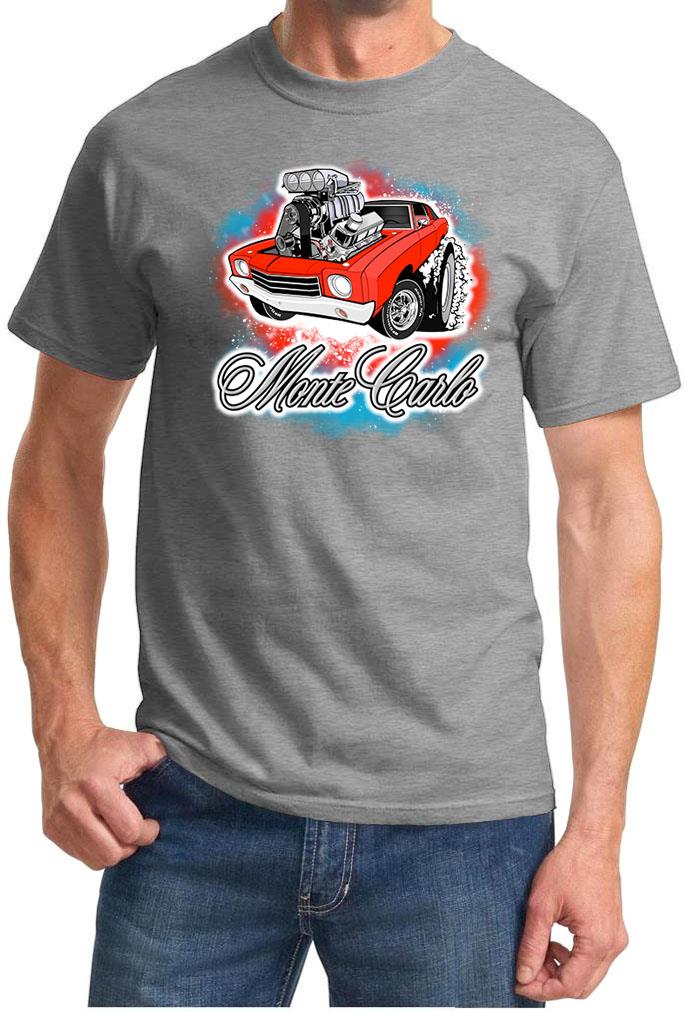 1970 Monte Carlo Red Car Pure American Muscle Design Tshirt NEU - Bild 4 von 13