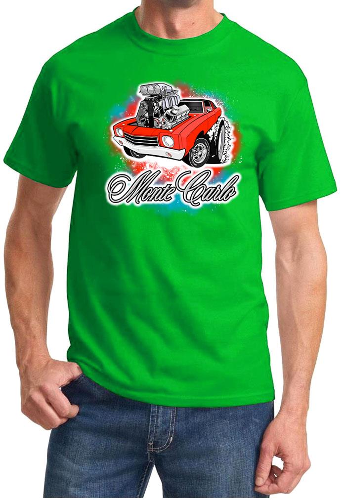 1970 Monte Carlo Red Car Pure American Muscle Design Tshirt NEU - Bild 12 von 13