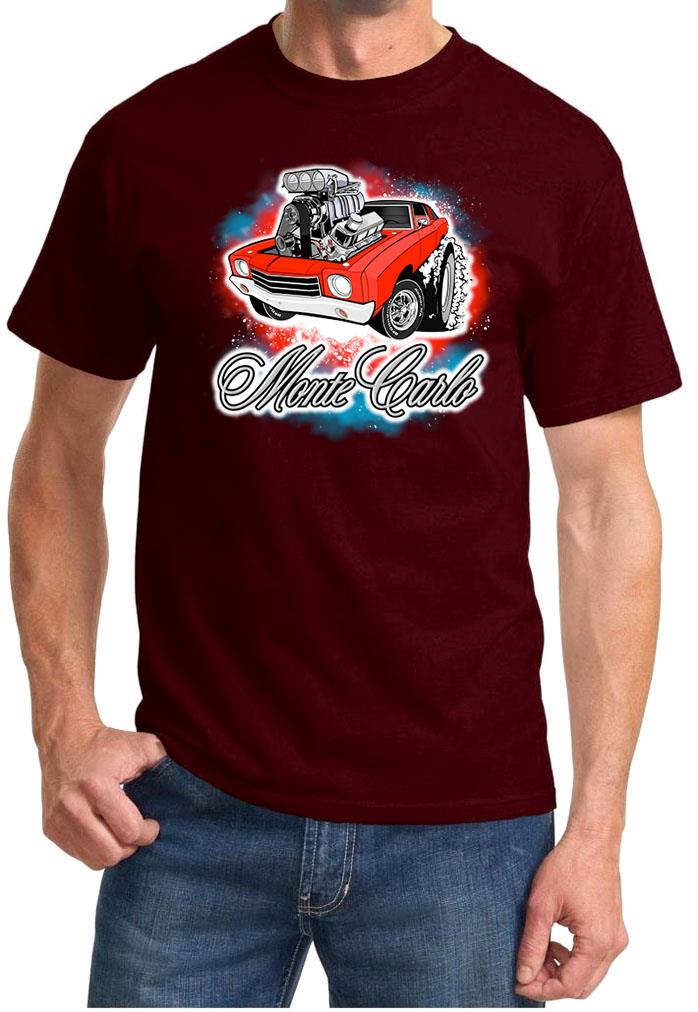 1970 Monte Carlo Red Car Pure American Muscle Design Tshirt NEU - Bild 5 von 13