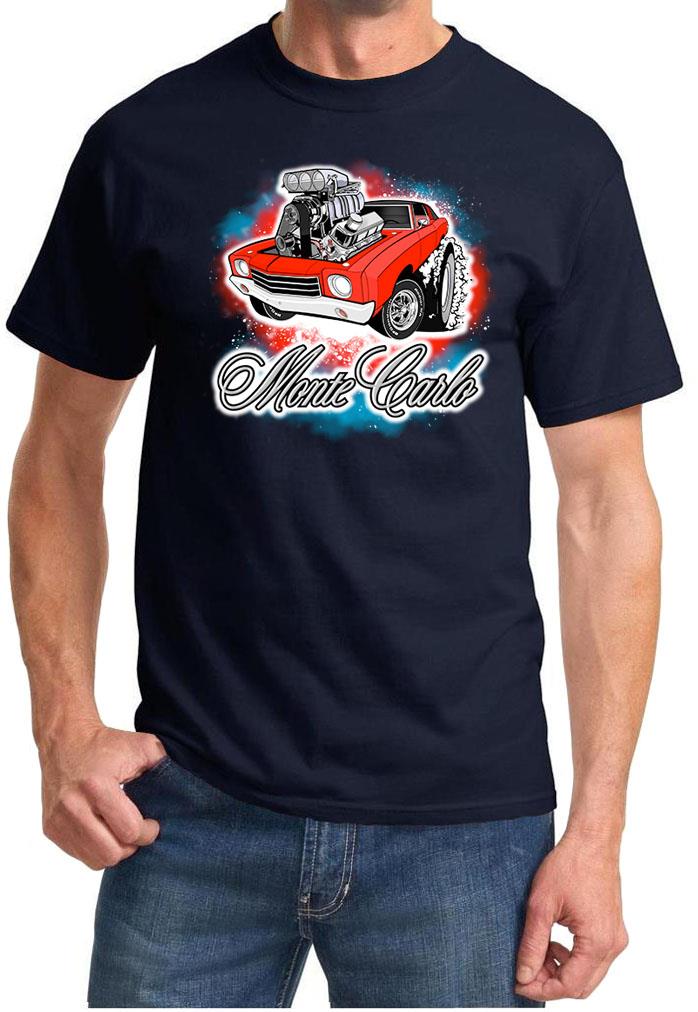 1970 Monte Carlo Red Car Pure American Muscle Design Tshirt NEU - Bild 3 von 13