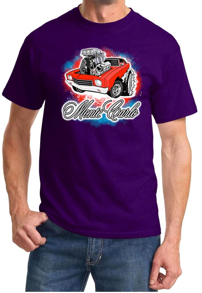 1970 Monte Carlo Red Car Pure American Muscle Design Tshirt NEU - Bild 11 von 13