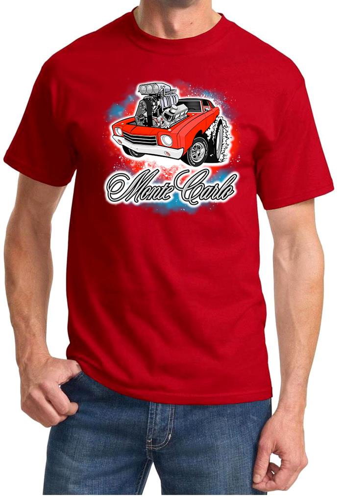 1970 Monte Carlo Red Car Pure American Muscle Design Tshirt NEU - Bild 8 von 13