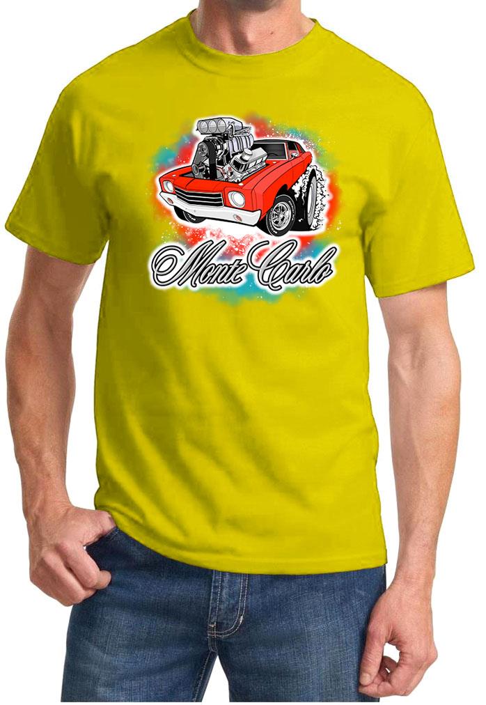 1970 Monte Carlo Red Car Pure American Muscle Design Tshirt NEU - Bild 7 von 13