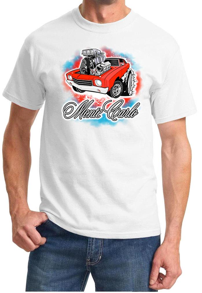 1970 Monte Carlo Red Car Pure American Muscle Design Tshirt NEU - Bild 6 von 13