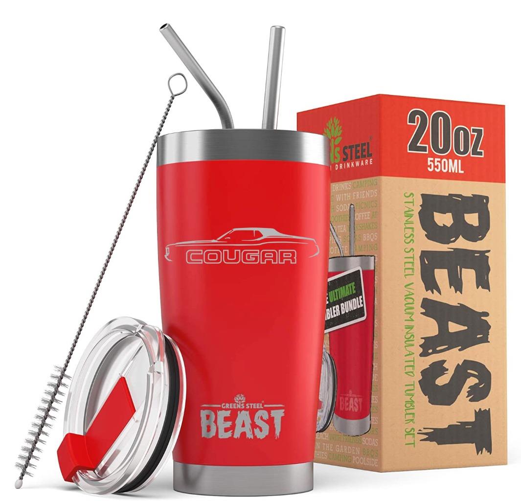 1971-73 Mercury Cougar Hardtop BEAST 20oz / 30oz Stainless Steel Tumbler - Picture 13 of 19