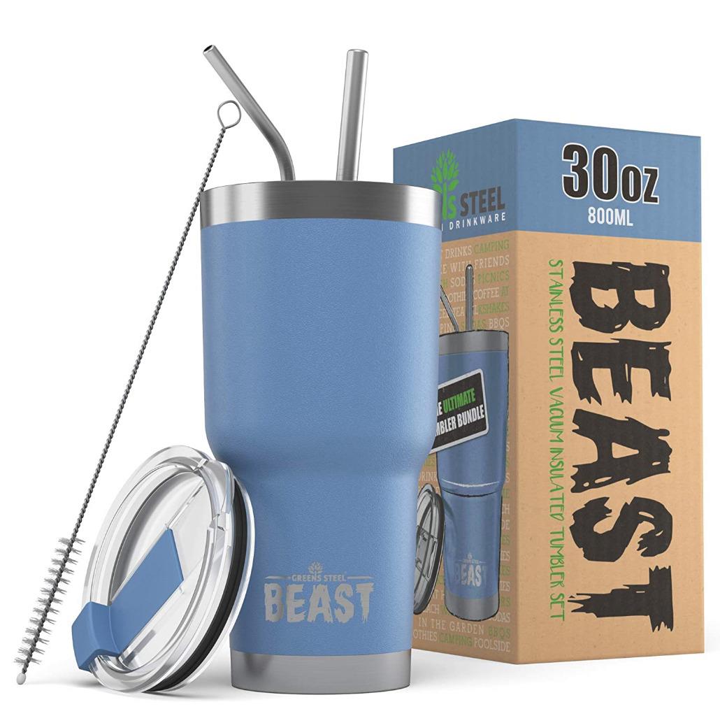 BEAST 30oz Stainless Steel Insulated Tumbler With Lid, 2 Straws and Brush - Picture 16 of 22