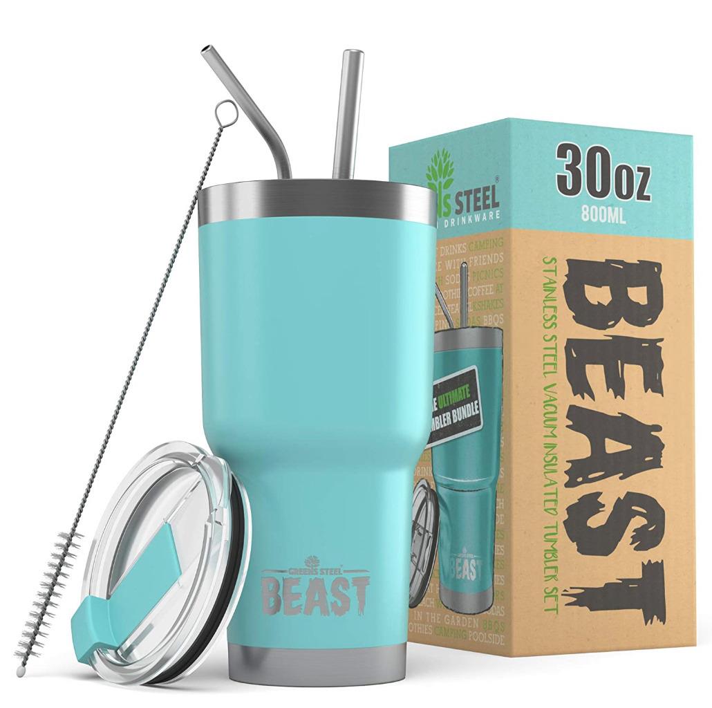 BEAST 30oz Stainless Steel Insulated Tumbler With Lid, 2 Straws and Brush - Picture 8 of 22