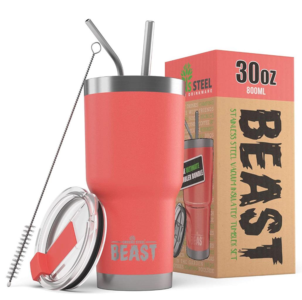 BEAST 30oz Stainless Steel Insulated Tumbler With Lid, 2 Straws and Brush - Picture 12 of 22
