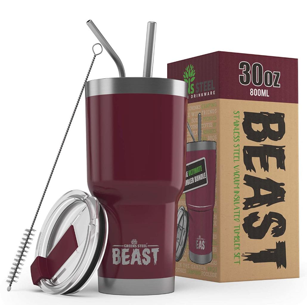 BEAST 30oz Stainless Steel Insulated Tumbler With Lid, 2 Straws and Brush - Picture 17 of 22