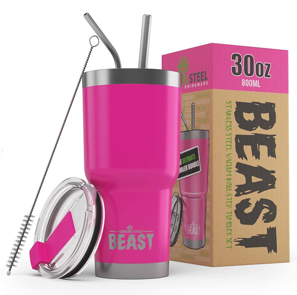 BEAST 30oz Stainless Steel Insulated Tumbler With Lid, 2 Straws and Brush - Picture 10 of 22