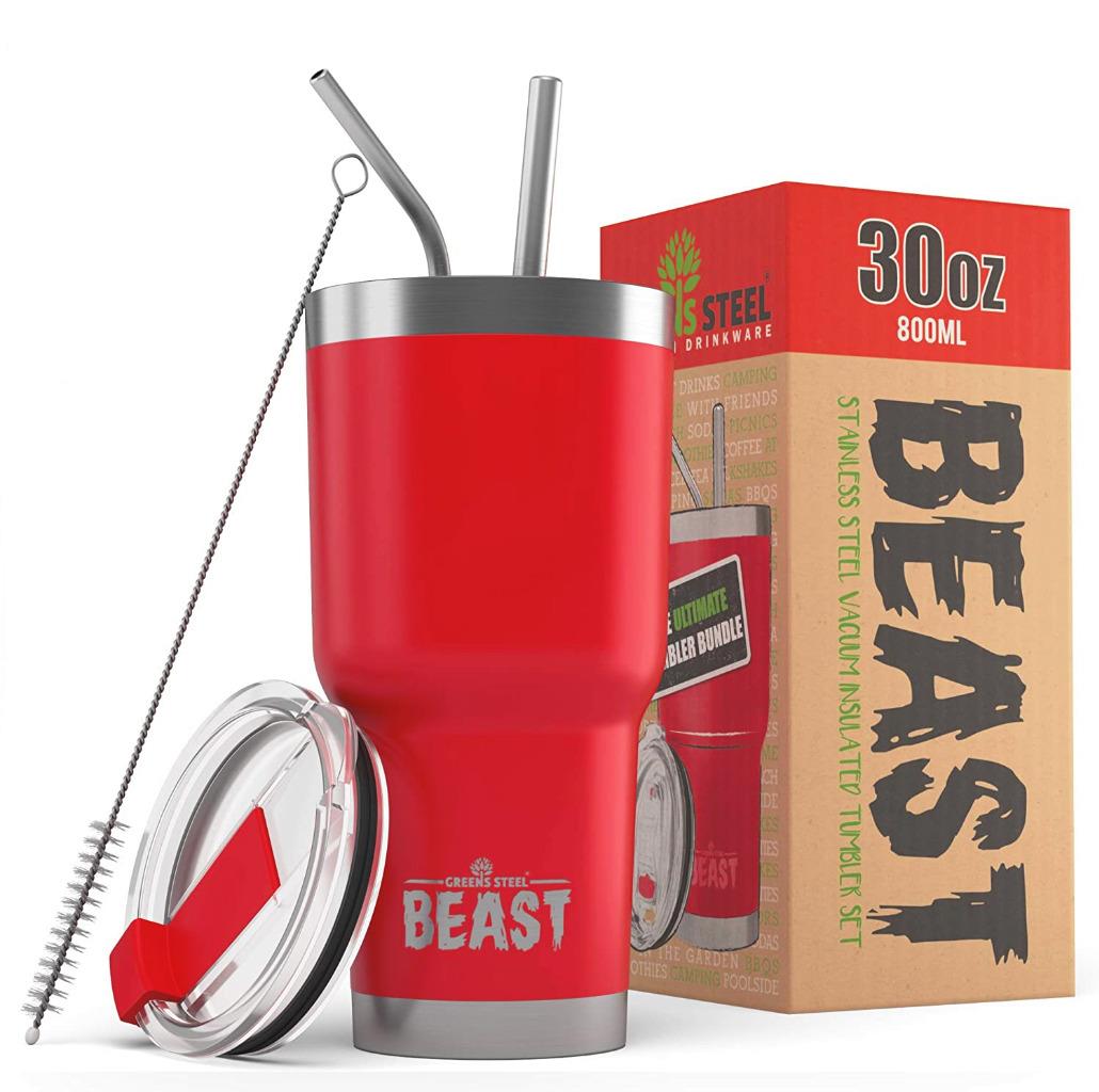 BEAST 30oz Stainless Steel Insulated Tumbler With Lid, 2 Straws and Brush - Picture 20 of 22