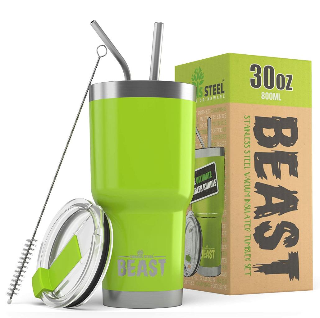 BEAST 30oz Stainless Steel Insulated Tumbler With Lid, 2 Straws and Brush - Picture 21 of 22