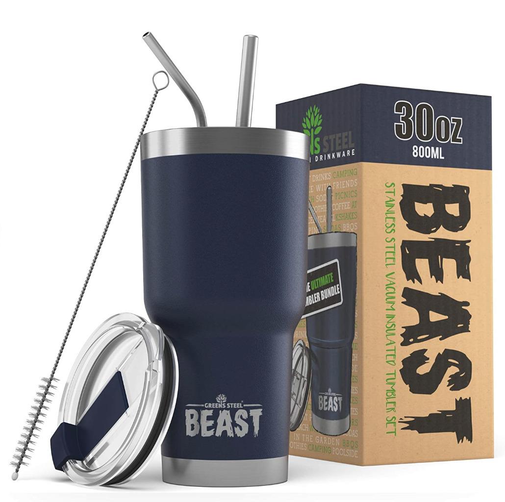 BEAST 30oz Stainless Steel Insulated Tumbler With Lid, 2 Straws and Brush - Picture 14 of 22