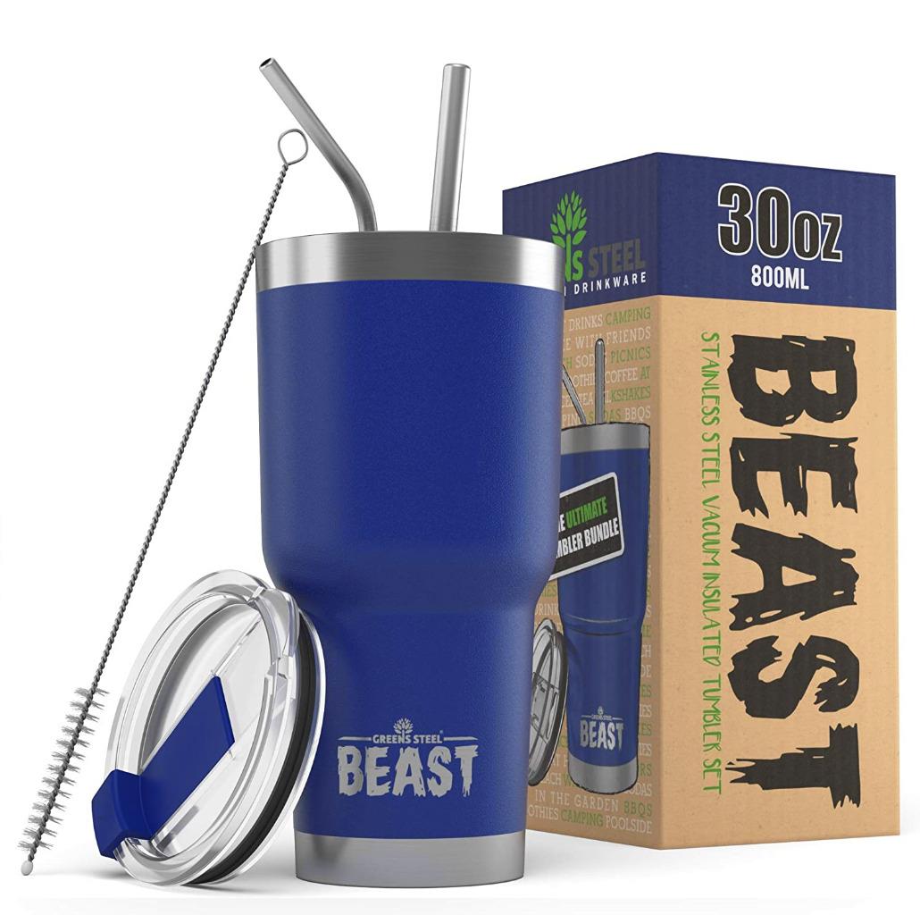 BEAST 30oz Stainless Steel Insulated Tumbler With Lid, 2 Straws and Brush - Picture 11 of 22