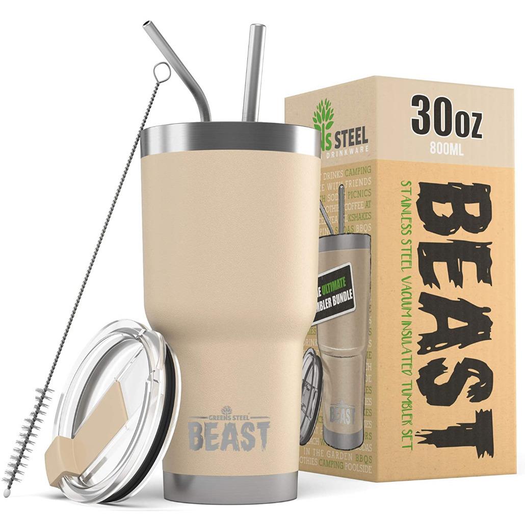BEAST 30oz Stainless Steel Insulated Tumbler With Lid, 2 Straws and Brush - Picture 15 of 22