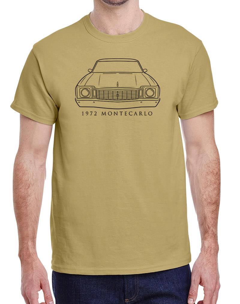 1972 Chevy Monte Carlo Classic Front End Design Tshirt NEW - Picture 23 of 23