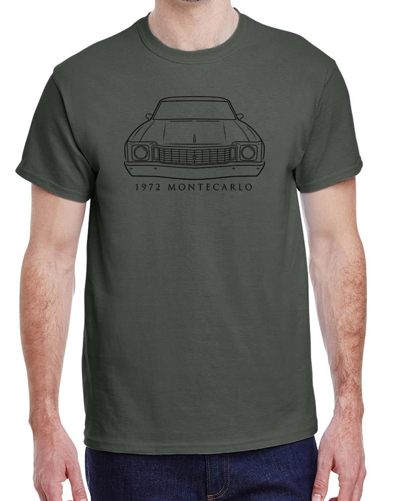 1972 Chevy Monte Carlo Classic Front End Design Tshirt NEW - Picture 17 of 23