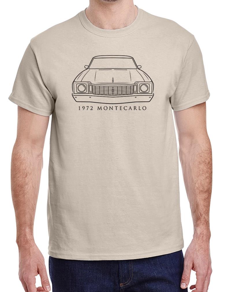 1972 Chevy Monte Carlo Classic Front End Design Tshirt NEW - Picture 22 of 23