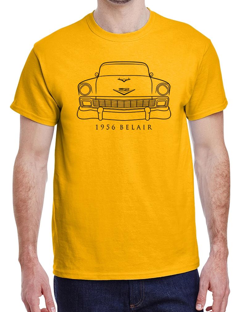 1956 Chevy Belair 150 210 Classic Front End Design Tshirt NEU - Bild 3 von 23