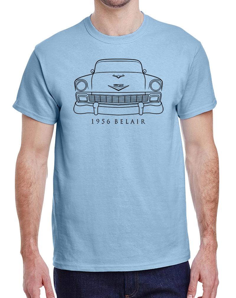 1956 Chevy Belair 150 210 Classic Front End Design Tshirt NEU - Bild 18 von 23