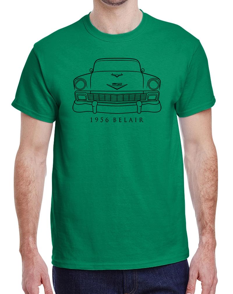 1956 Chevy Belair 150 210 Classic Front End Design Tshirt NEU - Bild 21 von 23