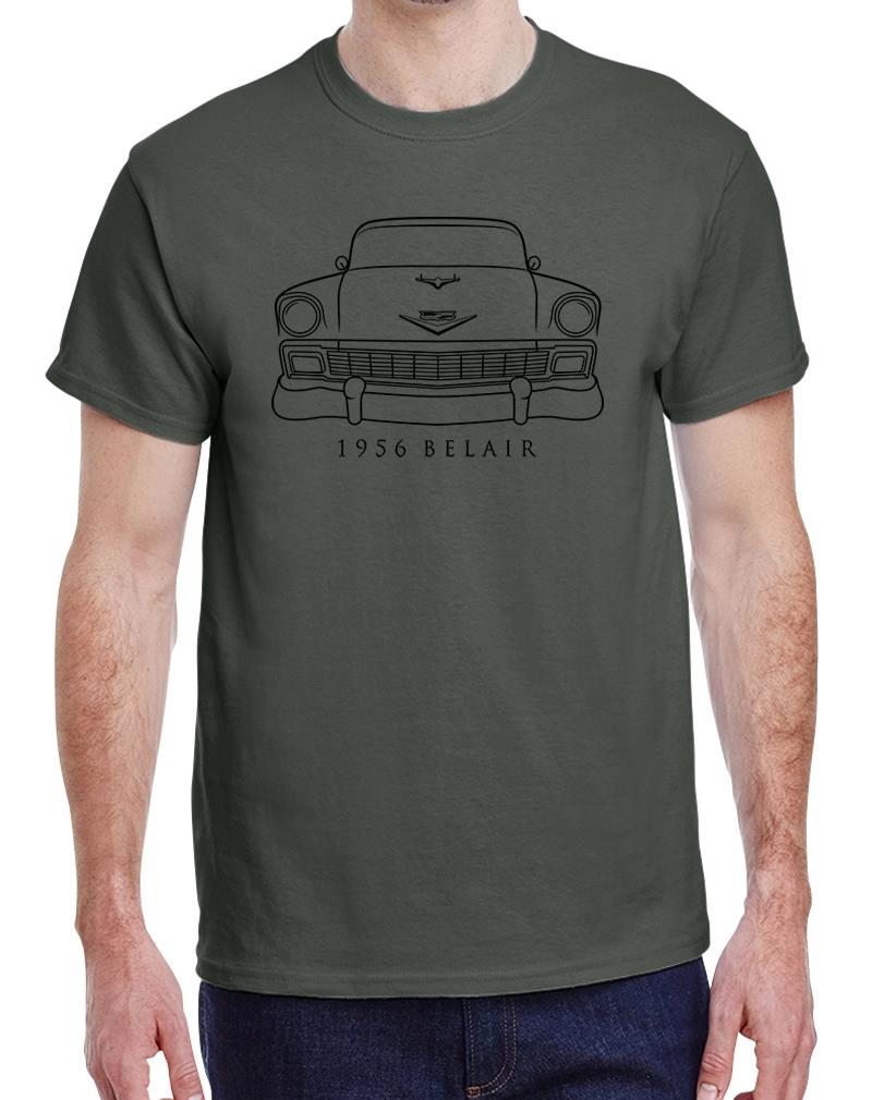 1956 Chevy Belair 150 210 Classic Front End Design Tshirt NEU - Bild 17 von 23