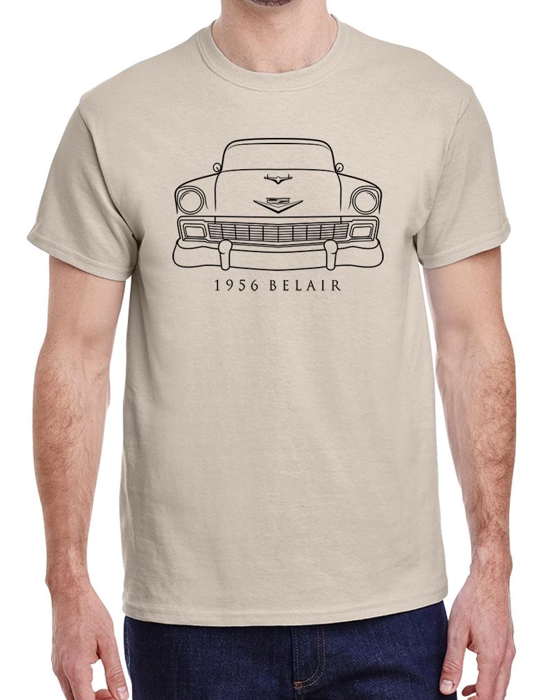 1956 Chevy Belair 150 210 Classic Front End Design Tshirt NEU - Bild 22 von 23