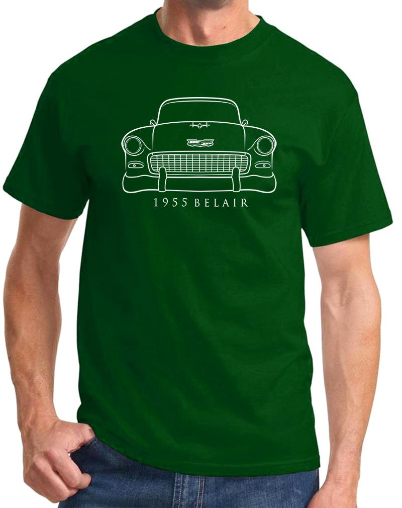 1955 Chevy Belair 150 210 Classic Front End Design Tshirt NEW - Picture 12 of 23