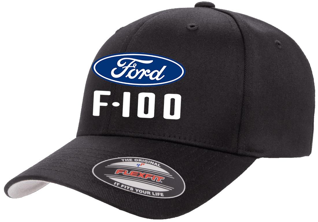 Ford F100 Pickup Truck Logo Classic Design Flexfit 6277 Hat Cap