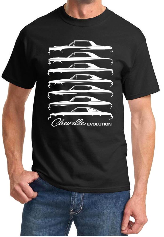 1964-77 Chevy Chevelle Evolution Classic Outline Design Tshirt NEW - Picture 2 of 13