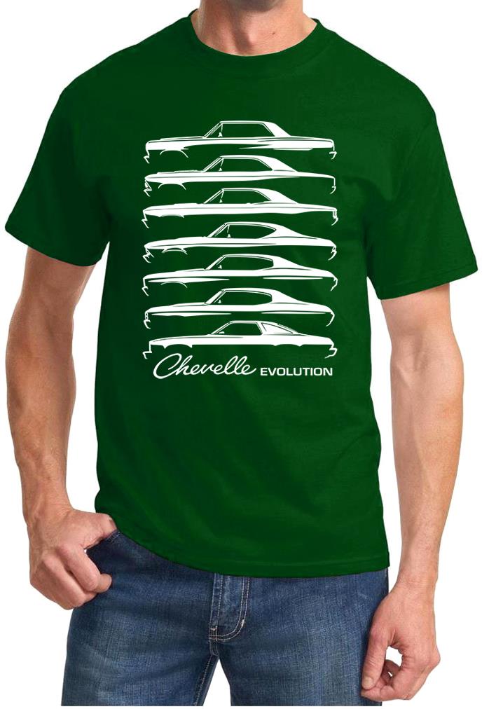 1964-77 Chevy Chevelle Evolution Classic Outline Design Tshirt NEW - Picture 6 of 13