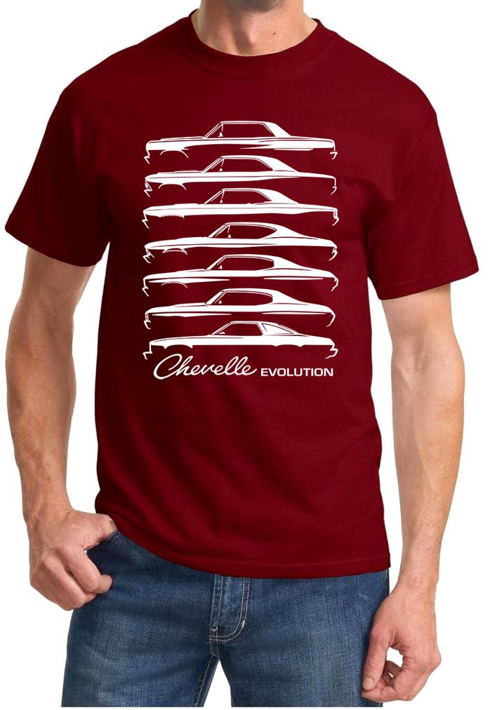 1964-77 Chevy Chevelle Evolution Classic Outline Design Tshirt NEW - Picture 5 of 13