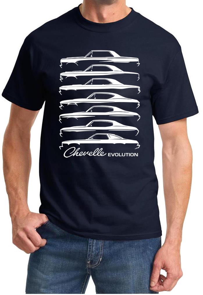 1964-77 Chevy Chevelle Evolution Classic Outline Design Tshirt NEW - Picture 3 of 13