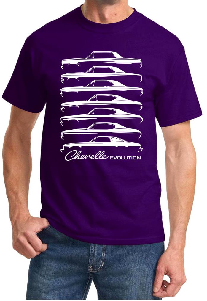 1964-77 Chevy Chevelle Evolution Classic Outline Design Tshirt NEW - Picture 8 of 13