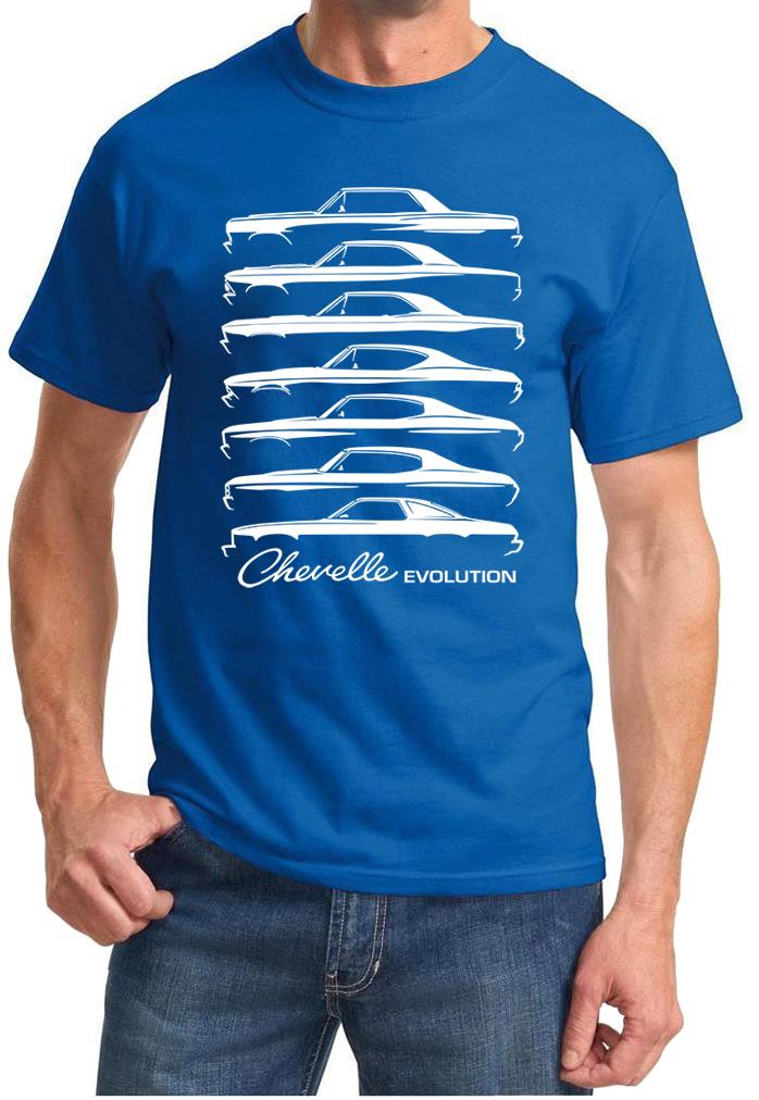 1964-77 Chevy Chevelle Evolution Classic Outline Design Tshirt NEW - Picture 4 of 13