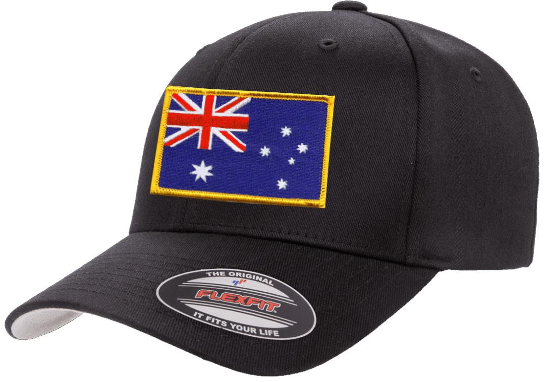 Australia Country Flag Flexfit 6277 Athletic Baseball Fitted Hat Cap