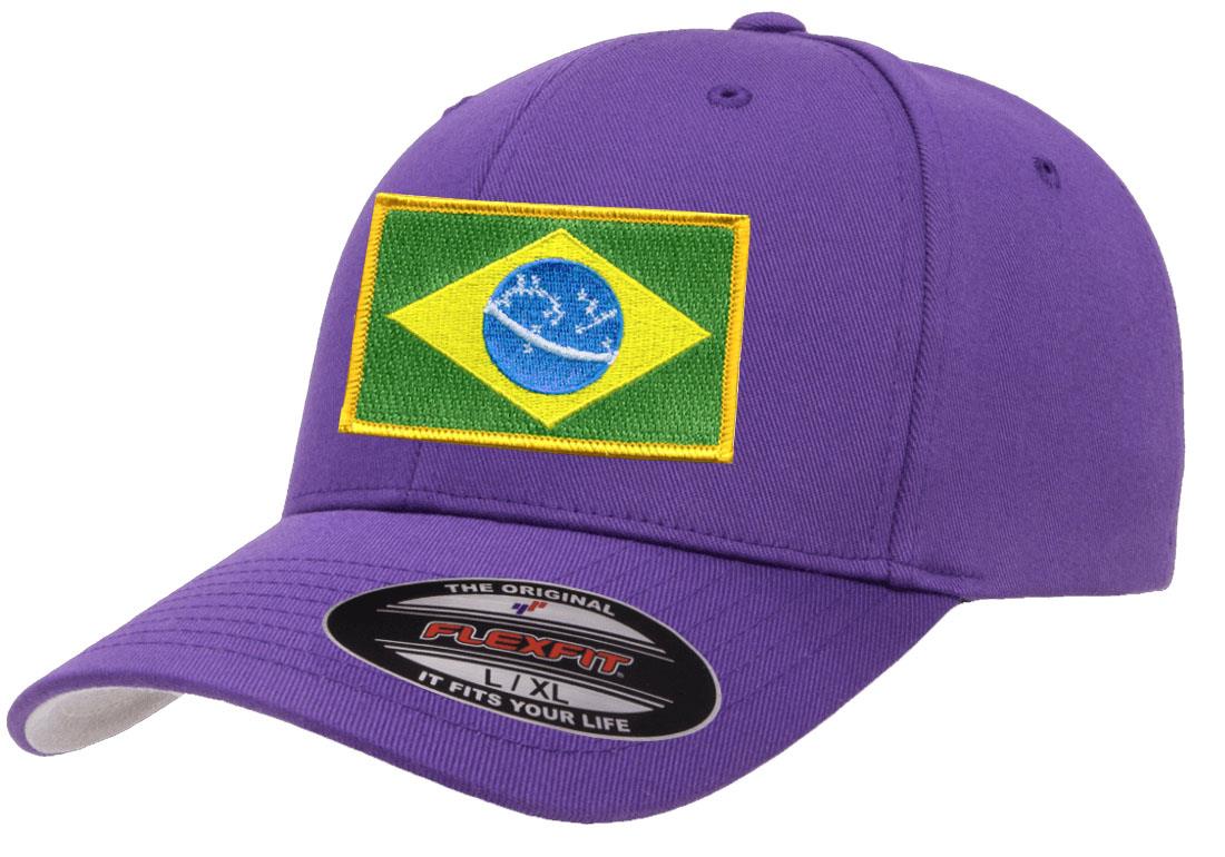 Brazil Country Flag Flexfit 6277 Athletic Baseball Fitted Hat Cap - Picture 23 of 26