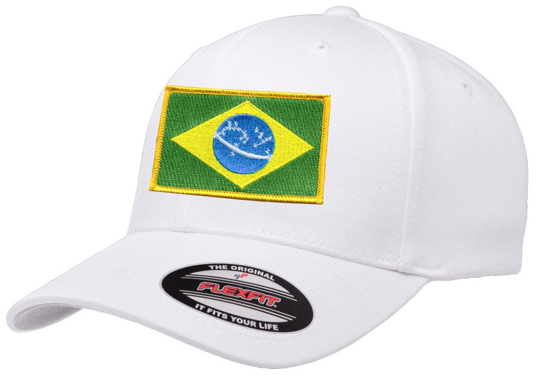 Brazil Country Flag Flexfit 6277 Athletic Baseball Fitted Hat Cap - Picture 26 of 26