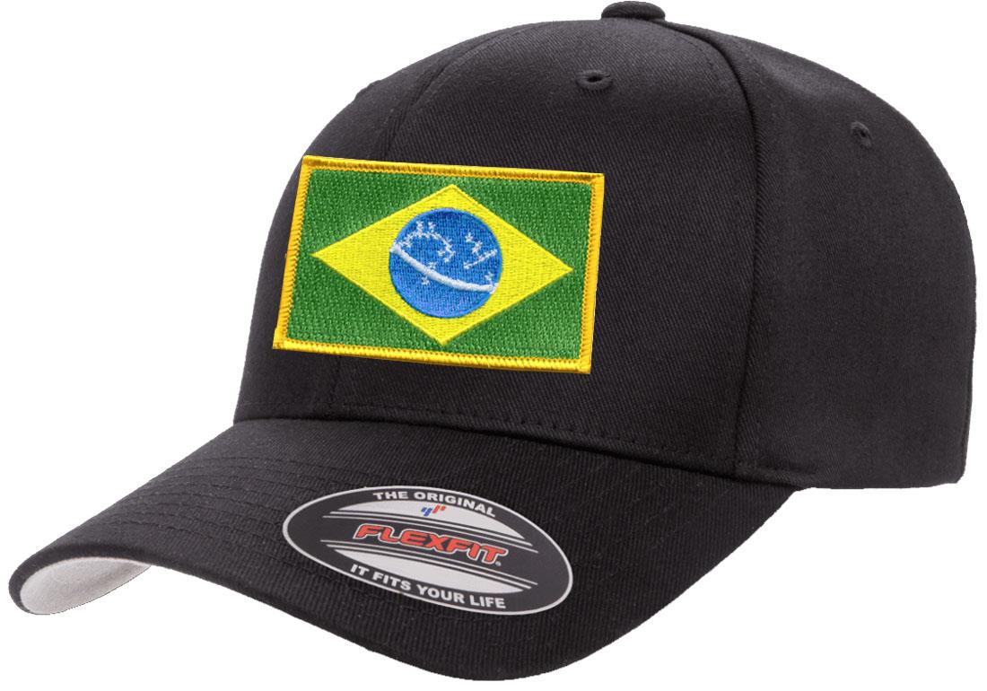 Brazil Country Flag Flexfit 6277 Athletic Baseball Fitted Hat Cap - Picture 4 of 26