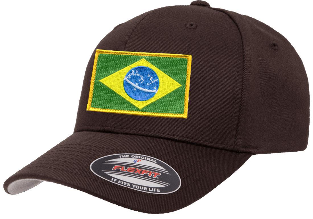 Brazil Country Flag Flexfit 6277 Athletic Baseball Fitted Hat Cap - Picture 5 of 26