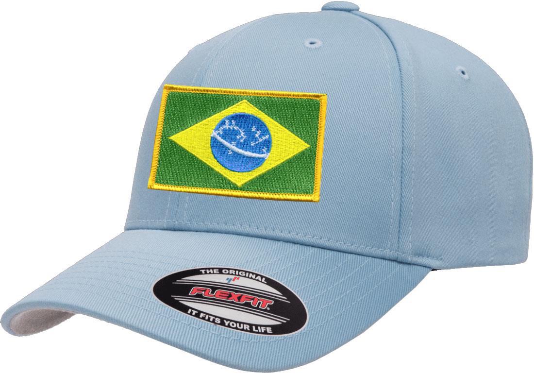 Brazil Country Flag Flexfit 6277 Athletic Baseball Fitted Hat Cap - Picture 11 of 26